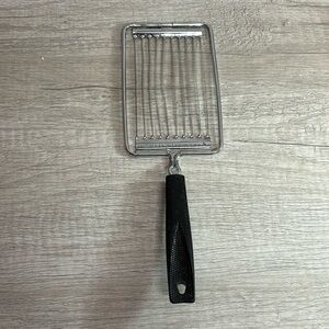 Vintage Another Ekco Product USA Tomato Slicer Stainless Steel Black Handle